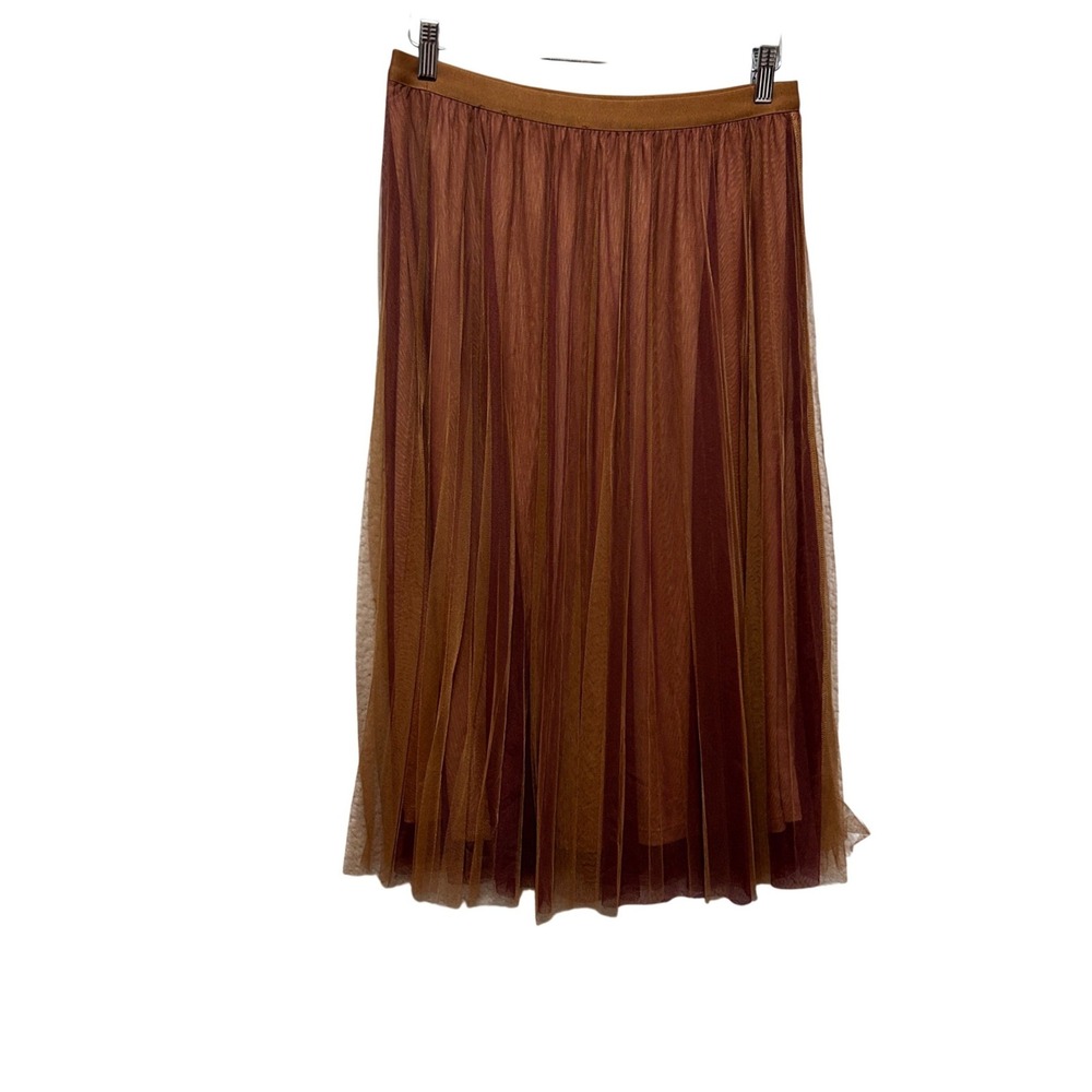 Hem And Thread Women Whimsy Fairy Skirt M Brown Burgundy Tulle Pleated Romantic